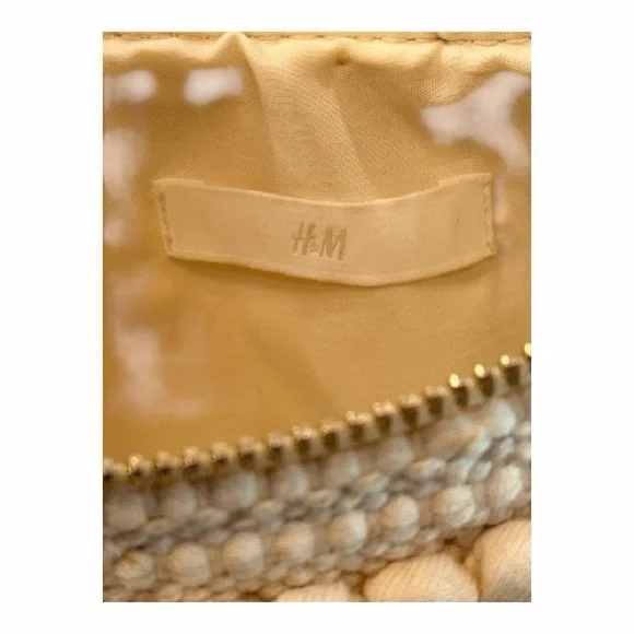 H&M Macramé Woven Crossbody Bag Cream Ivory Boho Textured Knot Detail - Picture 5 of 5